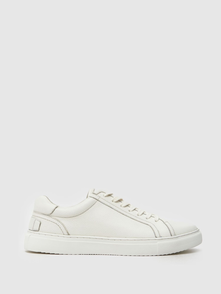 Schuh Whit Leather Lace-Up Black Trainers - Image 1 of 4