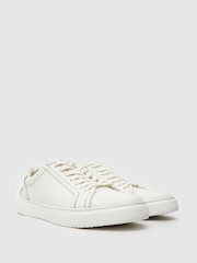 Schuh Whit Leather Lace-Up Black Trainers - Image 2 of 4