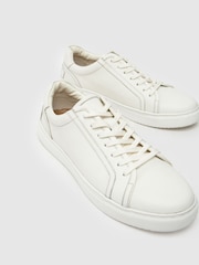 Schuh Whit Leather Lace-Up Black Trainers - Image 3 of 4