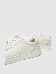 Schuh Whit Leather Lace-Up Black Trainers - Image 4 of 4
