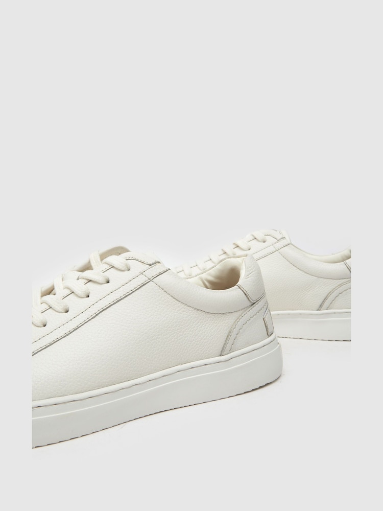 Schuh Whit Leather Lace-Up Black Trainers - Image 4 of 4