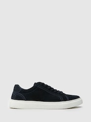 Schuh Whit Leather Lace-Up Black Trainers - Image 1 of 4