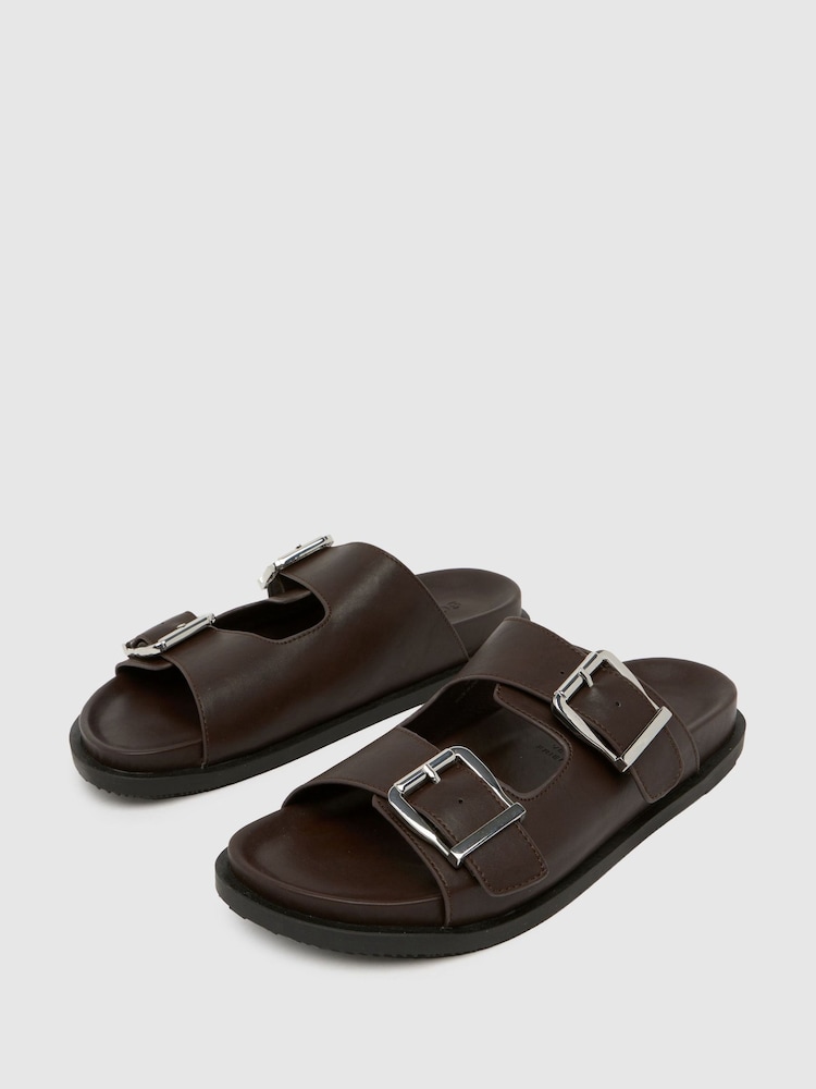 Schuh Scout Footbed Brown Sandals - Image 3 of 4