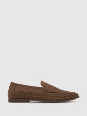Темно-коричневый - Плетеные мокасины Schuh Reem - Image 1 of 4