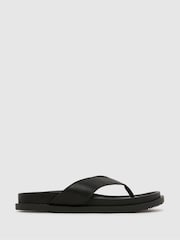 Schuh Seymore Toe Thong Black Sandals - Image 1 of 3
