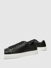 Schuh Whit Leather Lace-Up Black Trainers - Image 4 of 4