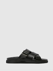 Черный - Schuh Summit Leather Black Sandals - Image 1 of 4