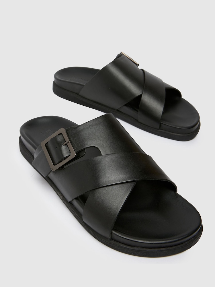 Черный - Schuh Summit Leather Black Sandals - Image 2 of 4