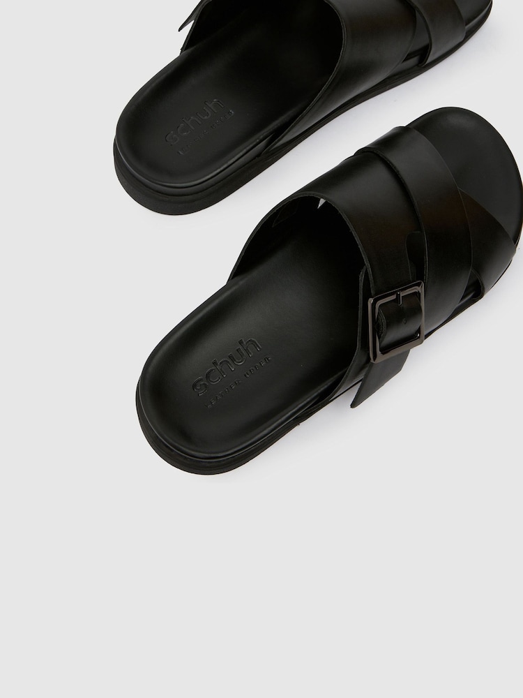 Черный - Schuh Summit Leather Black Sandals - Image 4 of 4