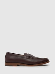 Schuh Ridley Leather Brown Loafers - Image 1 of 3
