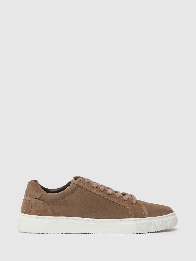 Schuh Whit Leather Lace-Up Black Trainers - Image 1 of 4