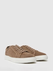 Schuh Whit Leather Lace-Up Black Trainers - Image 2 of 4