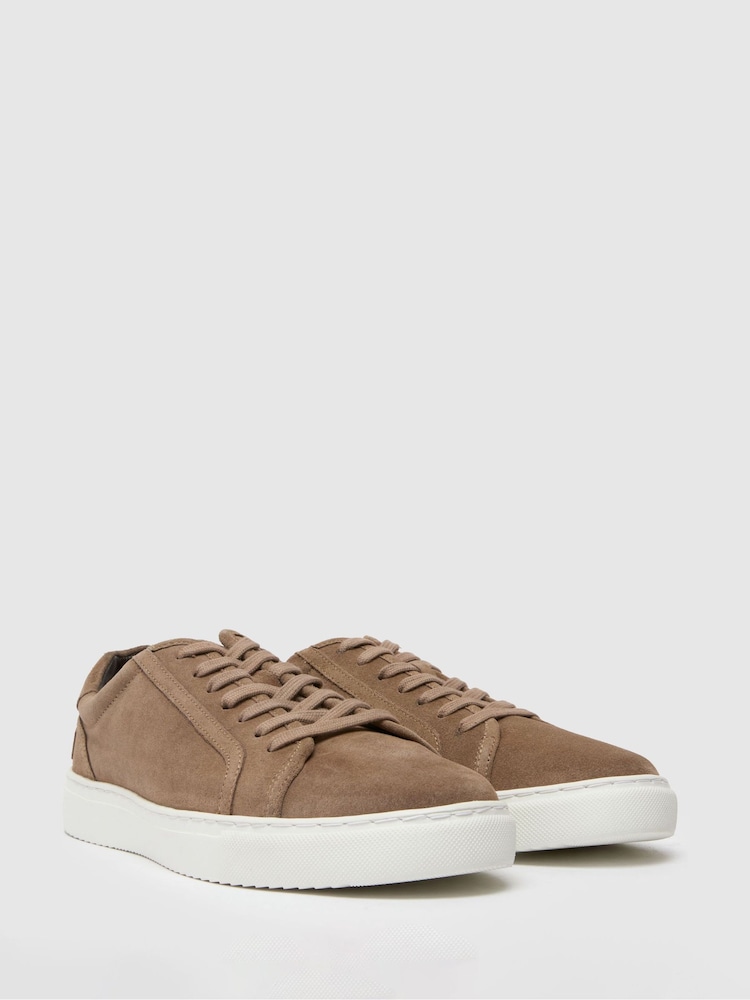 Schuh Whit Leather Lace-Up Black Trainers - Image 2 of 4