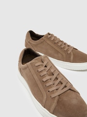 Schuh Whit Leather Lace-Up Black Trainers - Image 3 of 4