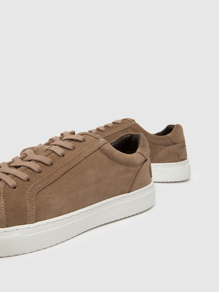 Schuh Whit Leather Lace-Up Black Trainers - Image 4 of 4