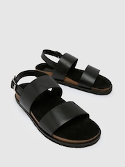 Черный - Schuh Sol Suede Footbed Black Sandals - Image 3 of 4