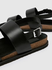 Черный - Schuh Sol Suede Footbed Black Sandals - Image 4 of 4