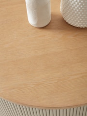 Cox & Cox Taupe Round Fluted Coffee Table - Image 3 of 4