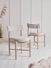Cox & Cox Set of 2 Natural Two Baylin Dining Chairs - Image 1 of 7