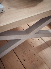 Cox & Cox Natural Lien Coffee Table - Image 3 of 4