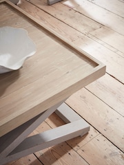 Cox & Cox Natural Lien Coffee Table - Image 4 of 4