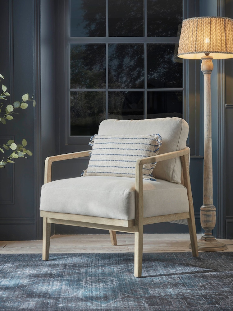 Cox & Cox Natural Woven Rope Occasional Chair - Image 1 of 7