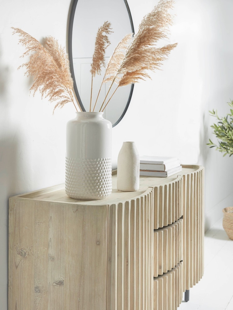 Cox & Cox Natural Reeded Wood Sideboard - Image 8 of 8