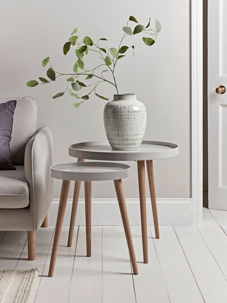 Cox & Cox Grey Large Mila Side Table - Image 1 of 5
