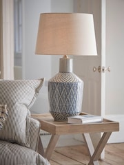 Cox & Cox Natural Lien Side Table - Image 2 of 4
