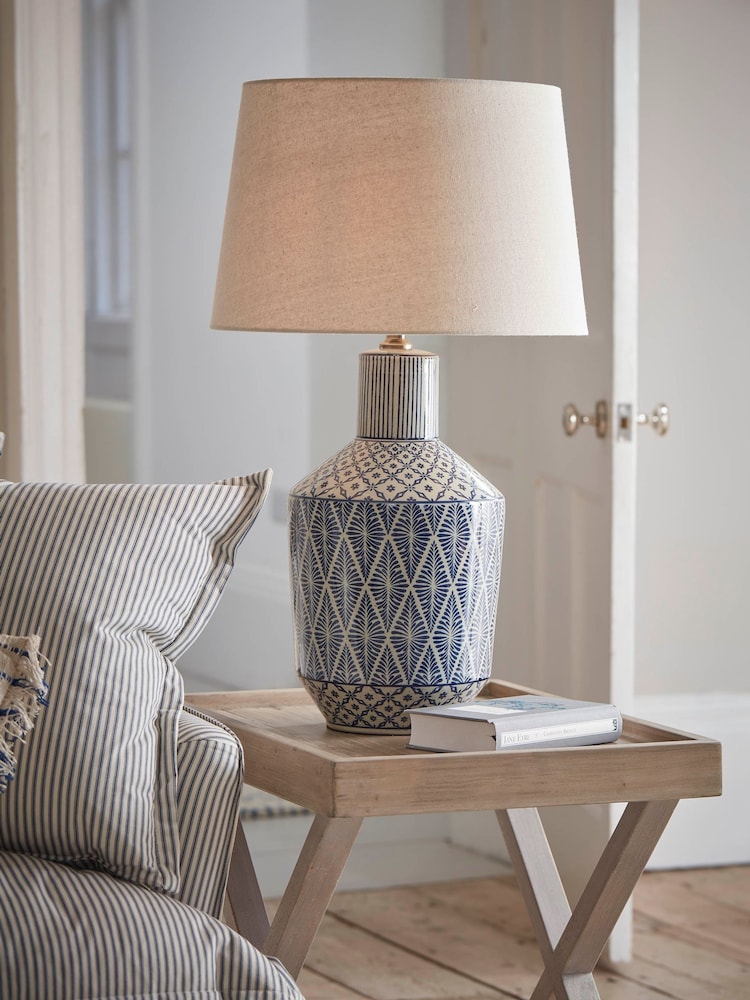 Cox & Cox Natural Lien Side Table - Image 2 of 4