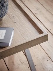 Cox & Cox Natural Lien Side Table - Image 4 of 4