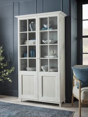 Cox & Cox White Washed Vejle Display Cabinet - Image 1 of 7