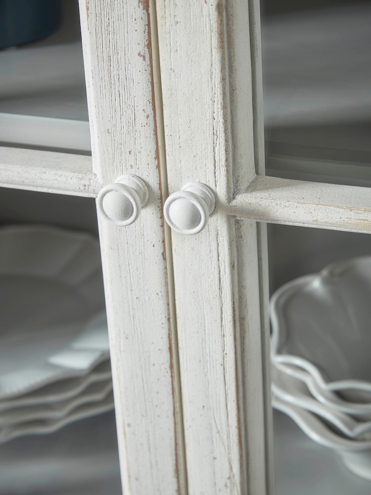 Cox & Cox White Washed Vejle Display Cabinet - Image 2 of 7