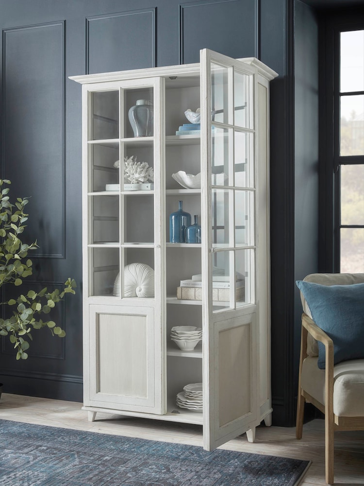 Cox & Cox White Washed Vejle Display Cabinet - Image 7 of 7