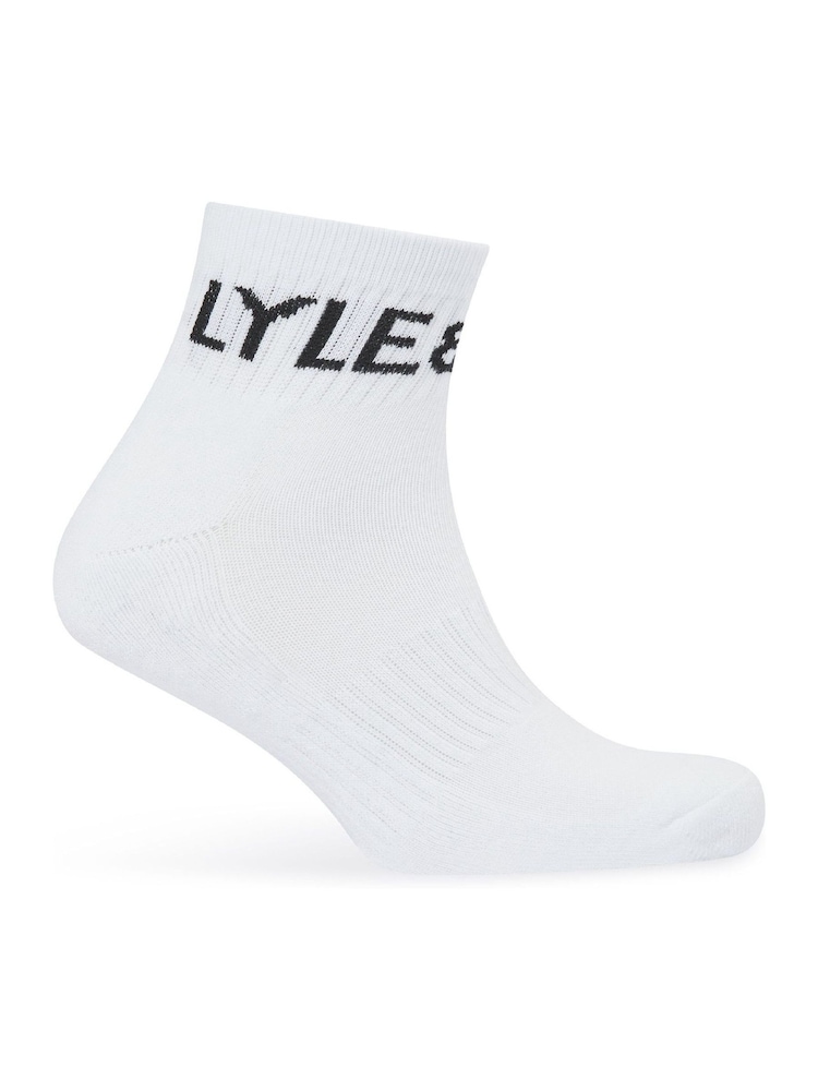 Lyle & Scott White Crew Socks 3 Pack - Image 2 of 2