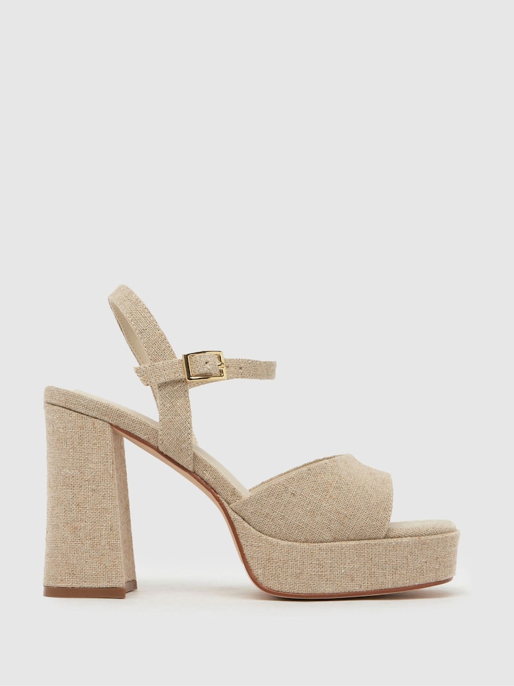 Schuh Natural Sabina Heeled Platform Sandals - Image 1 of 4