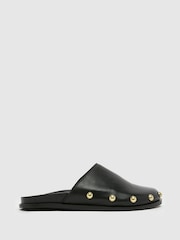 Schuh Teale Cow Print Black Sandals - Image 1 of 4
