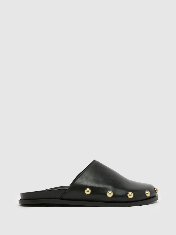 Schuh Teale Cow Print Black Sandals - Image 1 of 4