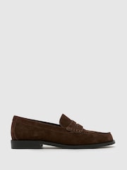 Schuh Lillian Leather Penny Brown Loafers - Image 1 of 4