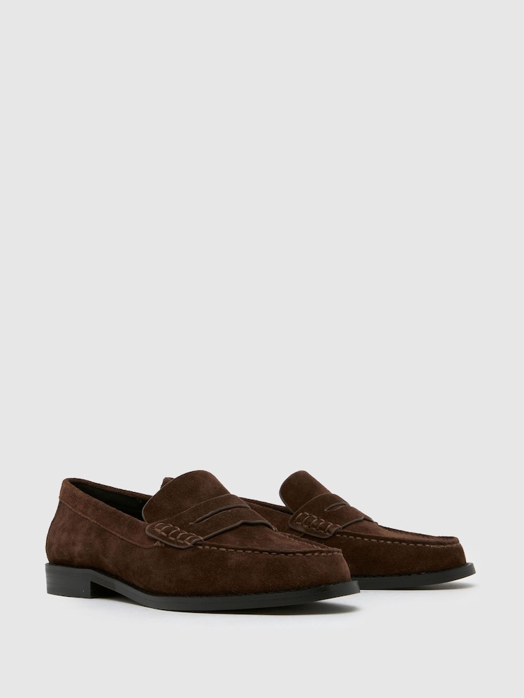 Schuh Lillian Leather Penny Brown Loafers - Image 2 of 4