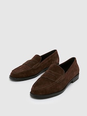 Schuh Lillian Leather Penny Brown Loafers - Image 3 of 4