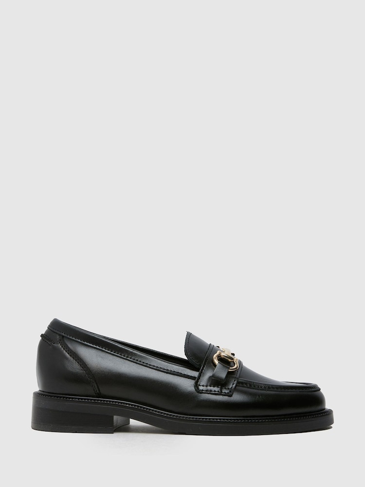 Schuh Lori Leather Snaffle Black Loafers - Image 1 of 4
