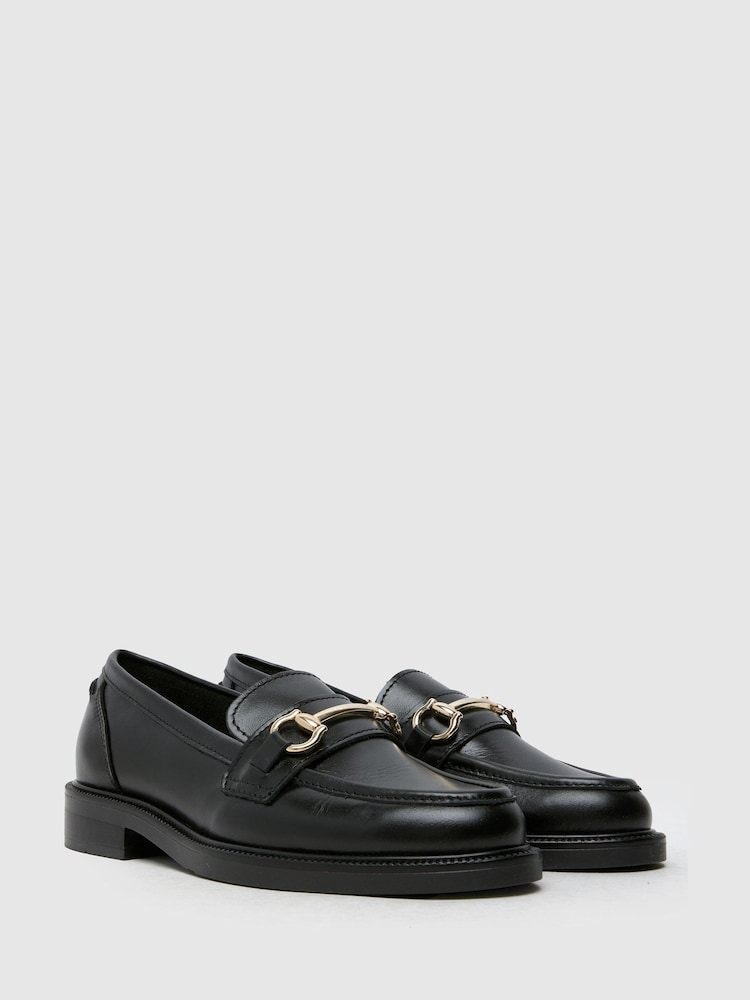 Schuh Lori Leather Snaffle Black Loafers - Image 2 of 4