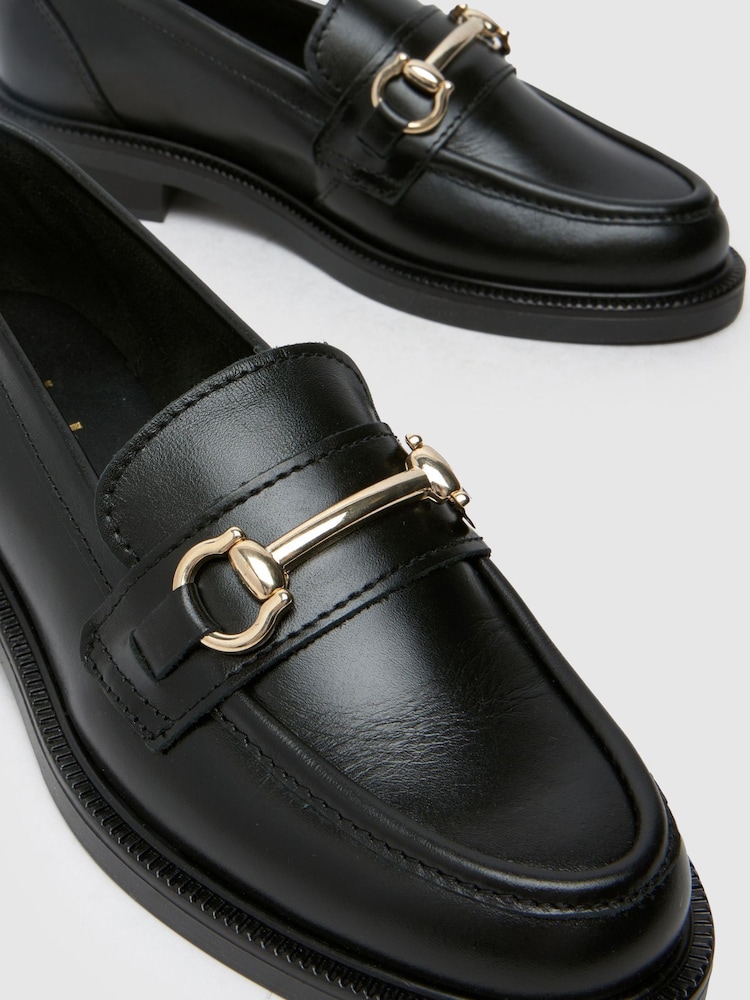 Schuh Lori Leather Snaffle Black Loafers - Image 4 of 4