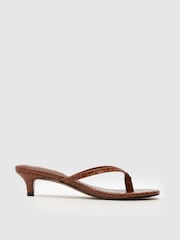 Schuh Sunnie Toe Post Kitten Black Sandals - Image 1 of 4