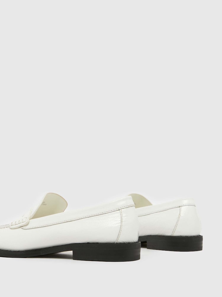 Schuh Lillian Leather Penny White Loafers - Image 4 of 4