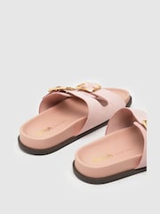 Schuh Pink Tylee Leather Buckle Footbead Sandals - Image 4 of 4