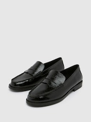 Schuh Lillian Leather Penny White Loafers - Image 3 of 4