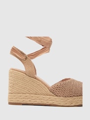 Schuh Natural Velma Tie Wedge Espadrille Shoes - Imagem 1 de 3