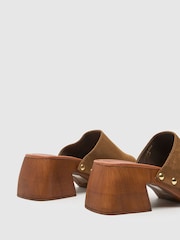 Schuh Khaki Via Suede Clog Sandals - Image 4 of 4